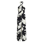 Black And White Viscose Long Dress
