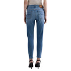 Blue Cotton Skinny Jeans