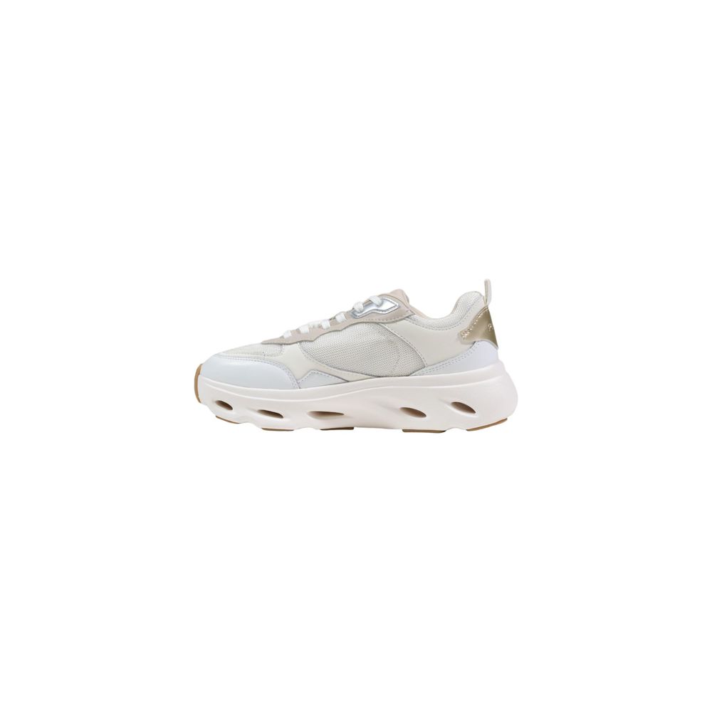 Beige Leather Chunky Sneakers
