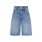 Blue Cotton Bermuda Shorts