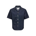 Blue Cotton Shortsleeve Shirt