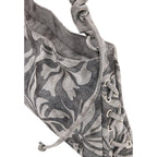 Gray Cotton Handbag