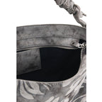 Gray Cotton Handbag
