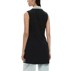 Black Polyester Midi Dress