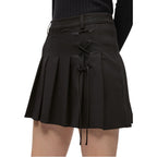 Black Polyester Mini Skirt