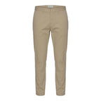 Beige Cotton Skinny Pants