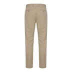 Beige Cotton Skinny Pants