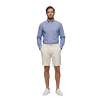 White Linen Bermuda Shorts