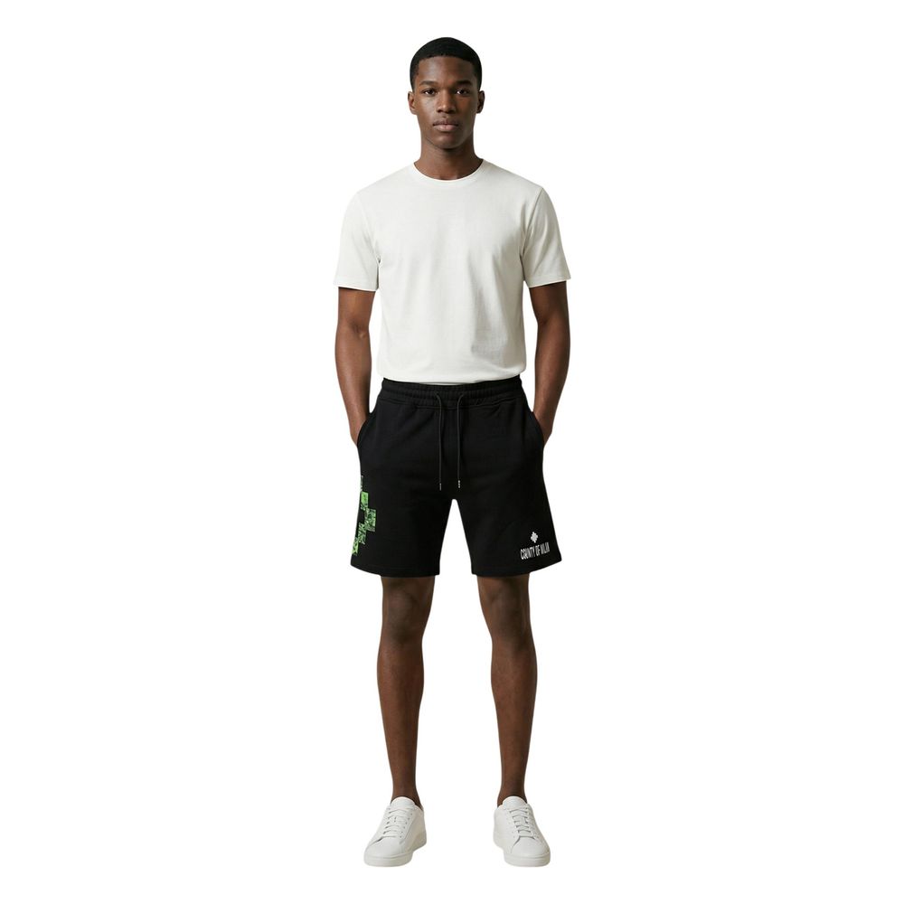 Black Cotton Bermuda Shorts