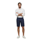 Blue Linen Bermuda Shorts