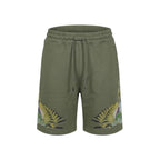 Green Cotton Bermuda Shorts