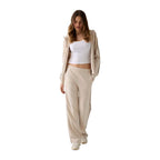 Beige Polyester Hoodie