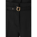 Black Viscose Casual Pants