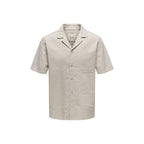 Beige Cotton Shortsleeve Shirt