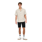 Beige Cotton Shortsleeve Shirt