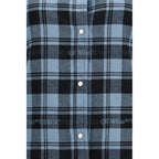 Blue Cotton Full-Length Jacket