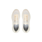 Beige Leather Chunky Sneakers
