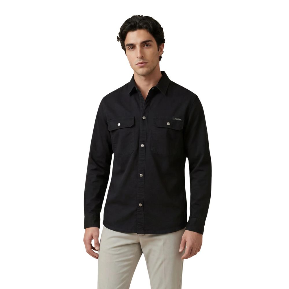 Black Cotton Dress Shirt