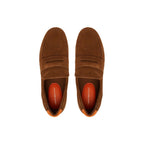 Brown Suede Leather Slip-On Loafers
