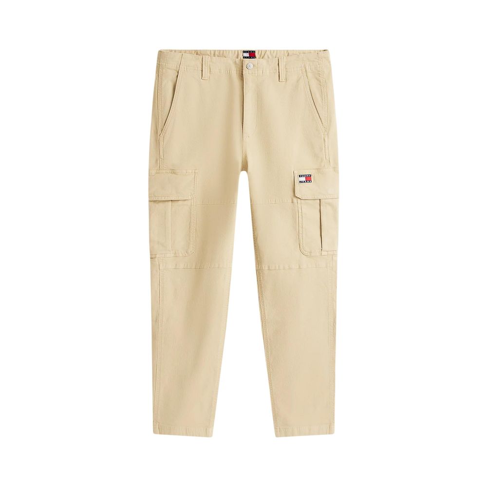 Beige Recycled Cotton Cargo Pants