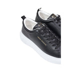 Black Leather Low Top Sneakers