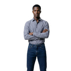 Blue Polyester Dress Shirt