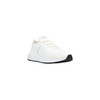 White Polyester Athletic Sneakers