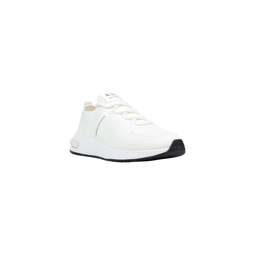 White Polyester Athletic Sneakers