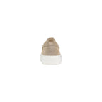 Beige Leather Slip-On Loafers