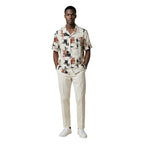 Beige Cotton Casual Pants
