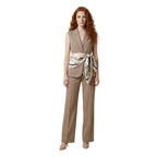 Beige Viscose Dress Pants