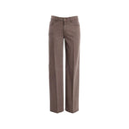Beige Lyocell Flared Pants