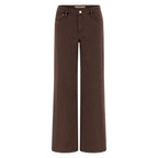 Brown Lyocell Flared Pants