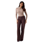 Brown Lyocell Flared Pants
