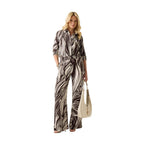 Brown Viscose Casual Pants