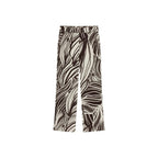 Brown Viscose Casual Pants