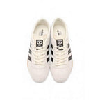 Black And White Suede Leather Athletic Sneakers