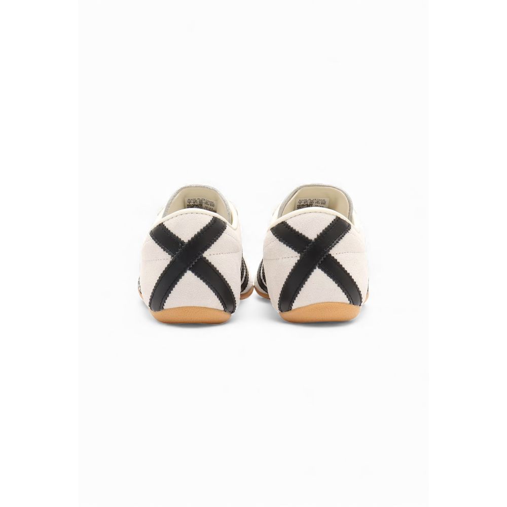 Black And White Suede Leather Athletic Sneakers