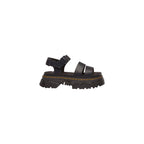 Black Leather Flat Sandals