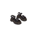 Black Leather Flat Sandals