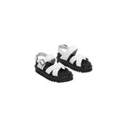 White Leather Strap-On Sandals