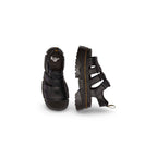 Black Leather Platform Sandals