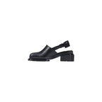 Black Leather Mules