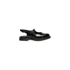 Black Leather Flat Sandals