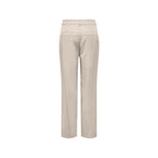Beige Viscose Casual Pants