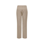 Beige Viscose Casual Pants