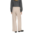 Beige Viscose Casual Pants