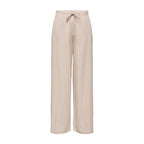 Beige Viscose Casual Pants
