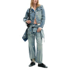 Blue Elastane Denim Jacket