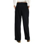 Black Polyester Casual Pants